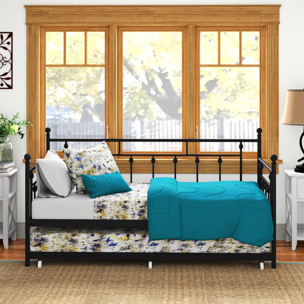 Andover Mills™ Alayna Twin Iron Daybed with Trundle & Reviews Wayfair